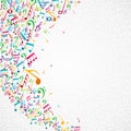 Colorful music notes background Royalty Free Stock Photo