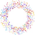 Colorful Music notes border frame. Vector Illustration background Royalty Free Stock Photo