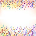 Colorful Music notes border frame. Vector Illustration background Royalty Free Stock Photo