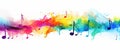 Colorful music notes symbols in rainbow colors Royalty Free Stock Photo