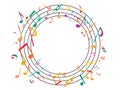 Colorful Music notes. Vector Illustration Abstract background. Royalty Free Stock Photo