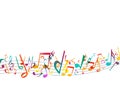 Colorful Music notes. Vector Illustration Abstract background. Royalty Free Stock Photo