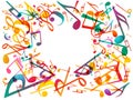 Colorful Music notes. Vector Illustration Abstract background. Royalty Free Stock Photo