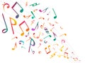 Colorful Music notes. Vector Illustration Abstract background. Royalty Free Stock Photo