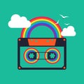 Colorful music rainbow tape cassette abstract background Royalty Free Stock Photo