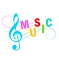 Colorful music staff icon