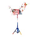 Colorful music stand with music notes isolated vector illustration design. Music background. Music festival poster, live concert e Royalty Free Stock Photo