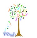 Colorful Music tree Royalty Free Stock Photo
