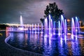 Colorful musical fountain in Warsaw Royalty Free Stock Photo
