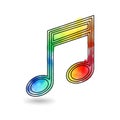 Colorful Musical Note with Watercolor Effect Royalty Free Stock Photo