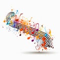 colorful musical notes , background concept .