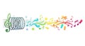 Colorful musical notes flowing in harmony Royalty Free Stock Photo