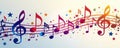 Colorful musical notes forming a vector design , artwork, note illustration, colorful Royalty Free Stock Photo