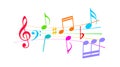 Colorful musical notes vector cartoon Royalty Free Stock Photo