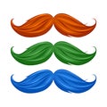 Colorful mustaches background poster. Men`s health concept. Royalty Free Stock Photo