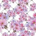 Colorful myosotis. Floral botanical flower.Seamless background pattern.