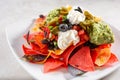 Colorful nachos plate