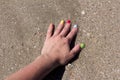 Colorful nail art. Colorful nail polish. the concept of the summer rest