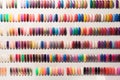 Colorful nails on shelves Royalty Free Stock Photo