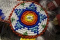 Colorful Native American Indian Beads with a Star Pattern Royalty Free Stock Photo