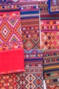 Colorful of native thai style silk and textiles pattern. Beautiful handmade woven fabrics thai silk fabric textured, with Royalty Free Stock Photo