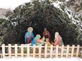 Colorful Nativity Scene with baby Jesus  Mary  Joseph  an angel and other famous religious figures of the bible Royalty Free Stock Photo