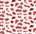 Colorful Natural Beef Parts Seamless Pattern