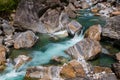 Colorful stones and water of Verzasca river in Ticino Switzerland Royalty Free Stock Photo