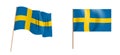 colorful naturalistic waving Sweden flag. Vector Illustration Royalty Free Stock Photo