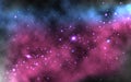 Colorful nebula background. Realistic space wallpaper with Milky way and shining stars. Space galaxy with planets and