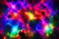 Colorful nebula. Deep space. Bright star. Beautiful fantasy multicolor universe. Dust clouds. Outer space background with vibrant Royalty Free Stock Photo