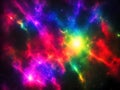 Colorful nebula. Deep space. Bright stars. Beautiful fantasy multicolor universe. Outer space background with vibrant nebula, Royalty Free Stock Photo