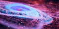 Colorful nebula with density glowing particles, 3d rendering