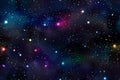 Colorful nebula and stars in deep space. Abstract background. Generative AI Royalty Free Stock Photo