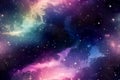 Colorful nebula and stars in deep space. Abstract background. Generative AI Royalty Free Stock Photo