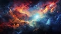 Colorful nebulas in space created with Generative AI. Lots oft stars and clouds.