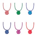 Colorful Necklace Illustration - Hand-Drawn Gemstone Collection in Doodle Art Style for Jewelry Designs and Branding Royalty Free Stock Photo