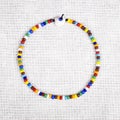 Colorful Necklace Made with Small Plastic Beads