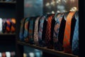 Colorful necktie. luxury store concept created by AI Royalty Free Stock Photo