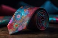 Colorful necktie. luxury store concept created by AI Royalty Free Stock Photo