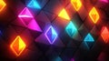 Colorful Neon Geometric Shapes in a Modern Abstract Background for Creative Design Projects Royalty Free Stock Photo