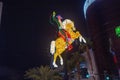 The colorful neon horse and rider sign from the former Hacienda Hotel greets visitors to the Fremont Street Experience in Las