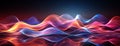 colorful neon iquilizer sea waves facebook background banner Royalty Free Stock Photo