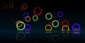 Colorful neon laser rings technology minimal background Royalty Free Stock Photo