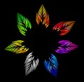 Colorful neon leaves Royalty Free Stock Photo