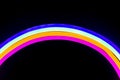 Colorful neon lights shaped as a rainbow Royalty Free Stock Photo