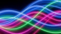 Vibrant Neon Light Trails Abstract Background. Royalty Free Stock Photo