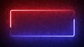 Colorful of neon red blue line blaze glowing flashing animation loop random on a black background.