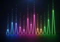 Colorful neon sound wave visualization with glowing digital audio spectrum Royalty Free Stock Photo