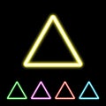 Colorful neon triangle sign